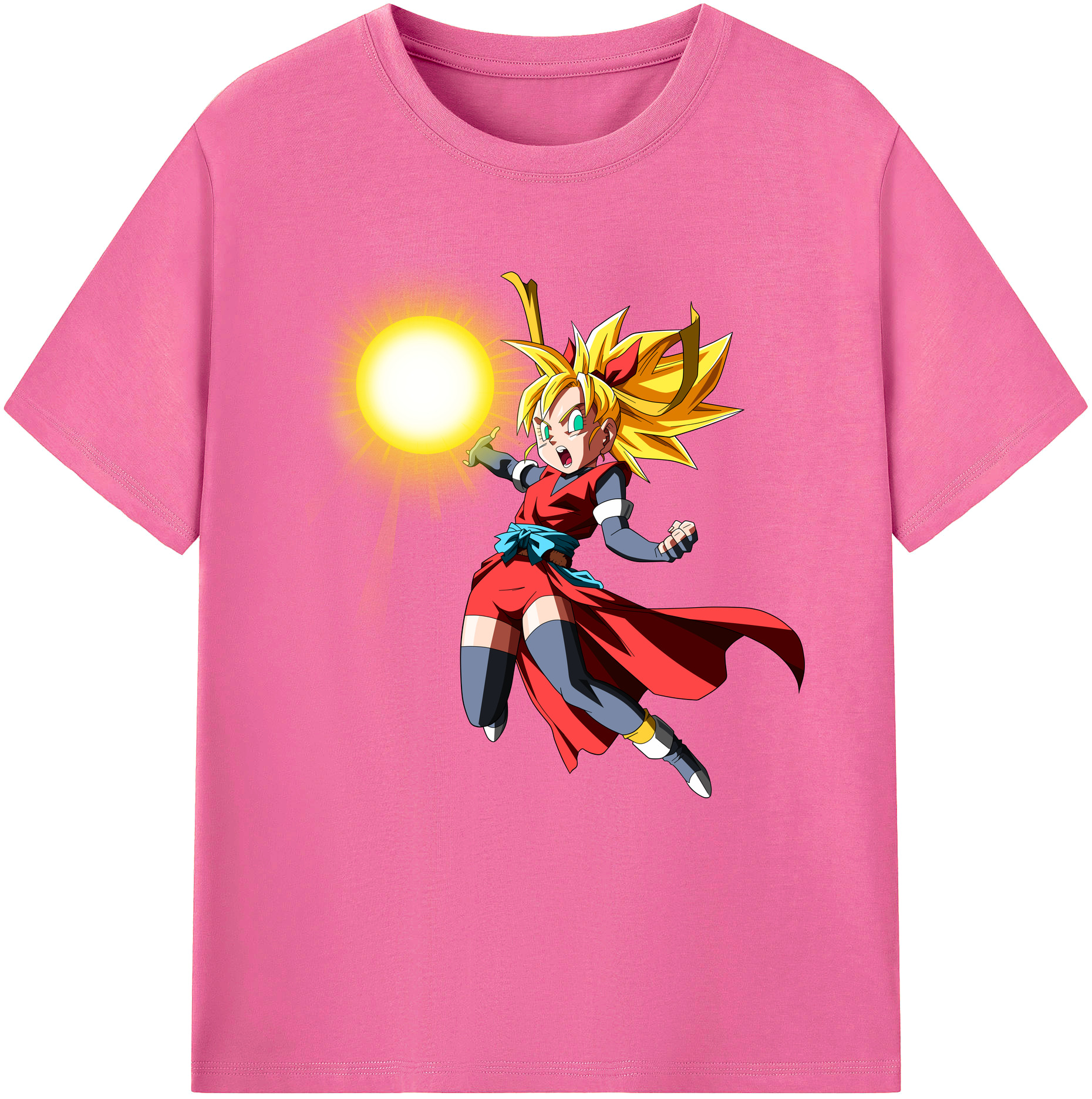 （画像用） ドラゴンボール カリフラ DRAGON BALL Caulifla レディースカジュアルプリントTシャツ（綿100％）